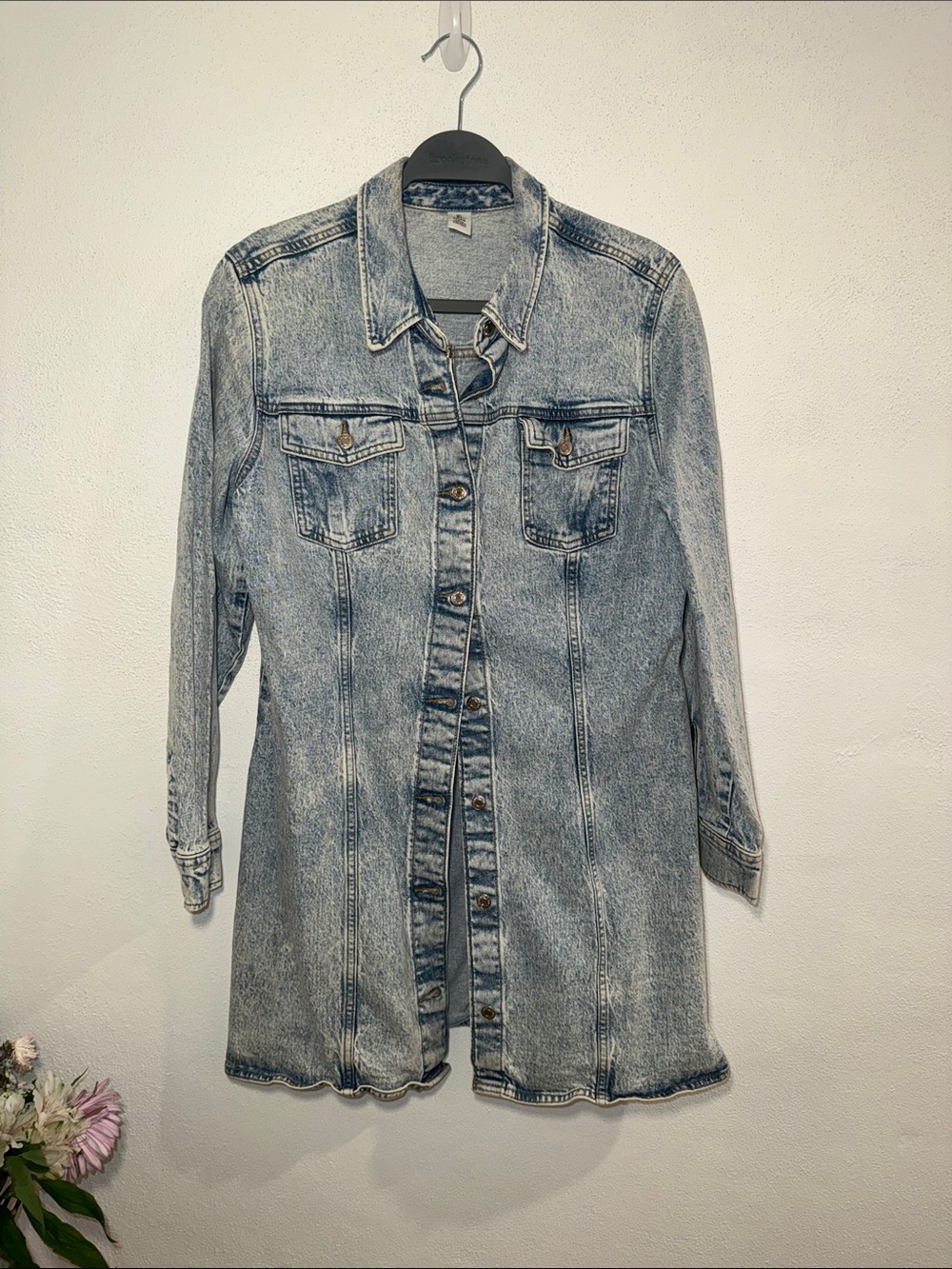 H&M Classic Light Wash Denim Jacket Dress